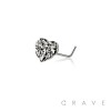 RUGGED HEART 316L SURGICAL STEEL L-SHAPE NOSE RING